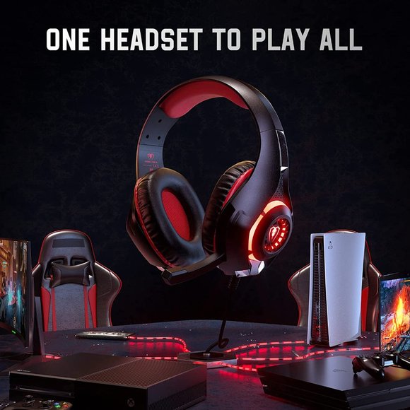 Gaming Headset for PS4 PS5 Xbox One Switch PC with Noise Canceling Mic, Deep Bas - Picture 4 of 6